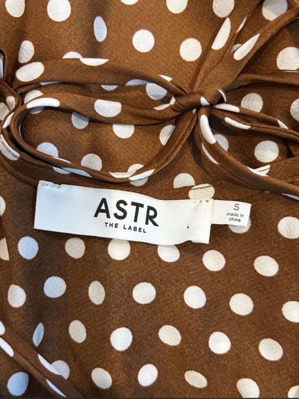 Astr Brown Polka Dot Midi Slip Dress - Picture 5 of 8